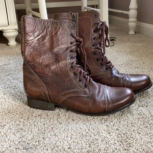 Steve Madden, brown leather boots, size 9
